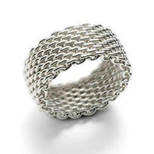 Sterling Silver Mesh Chain Link Ring